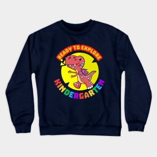 Ready to explore Kindergarten | Cartoon Dinosaur Crewneck Sweatshirt